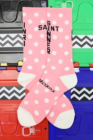 セントマイケル 26SS DOT SOCKS(SM-MK8-0000-105)PINK+WHITE★1月10日(土)発売！