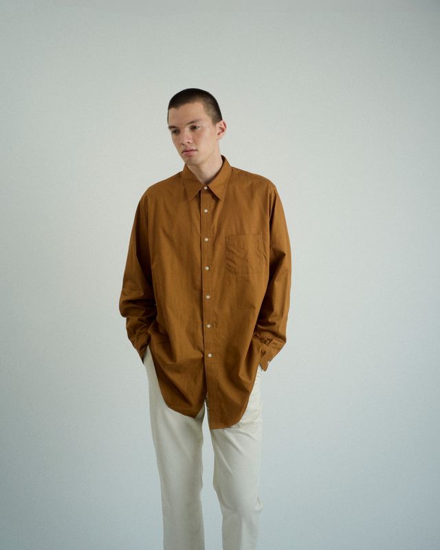 ファウンダ 25AW REGULAR COLLAR SHIRT(015FD252001)MOCHA