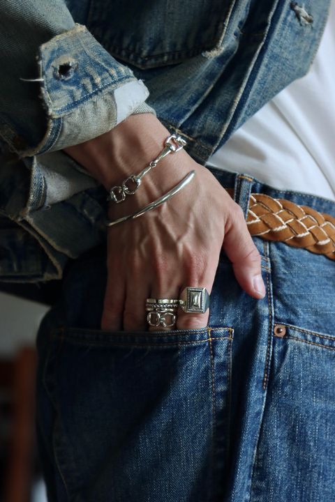 A.PRESSEデニム Washed Denim Wide Pantsスタイル