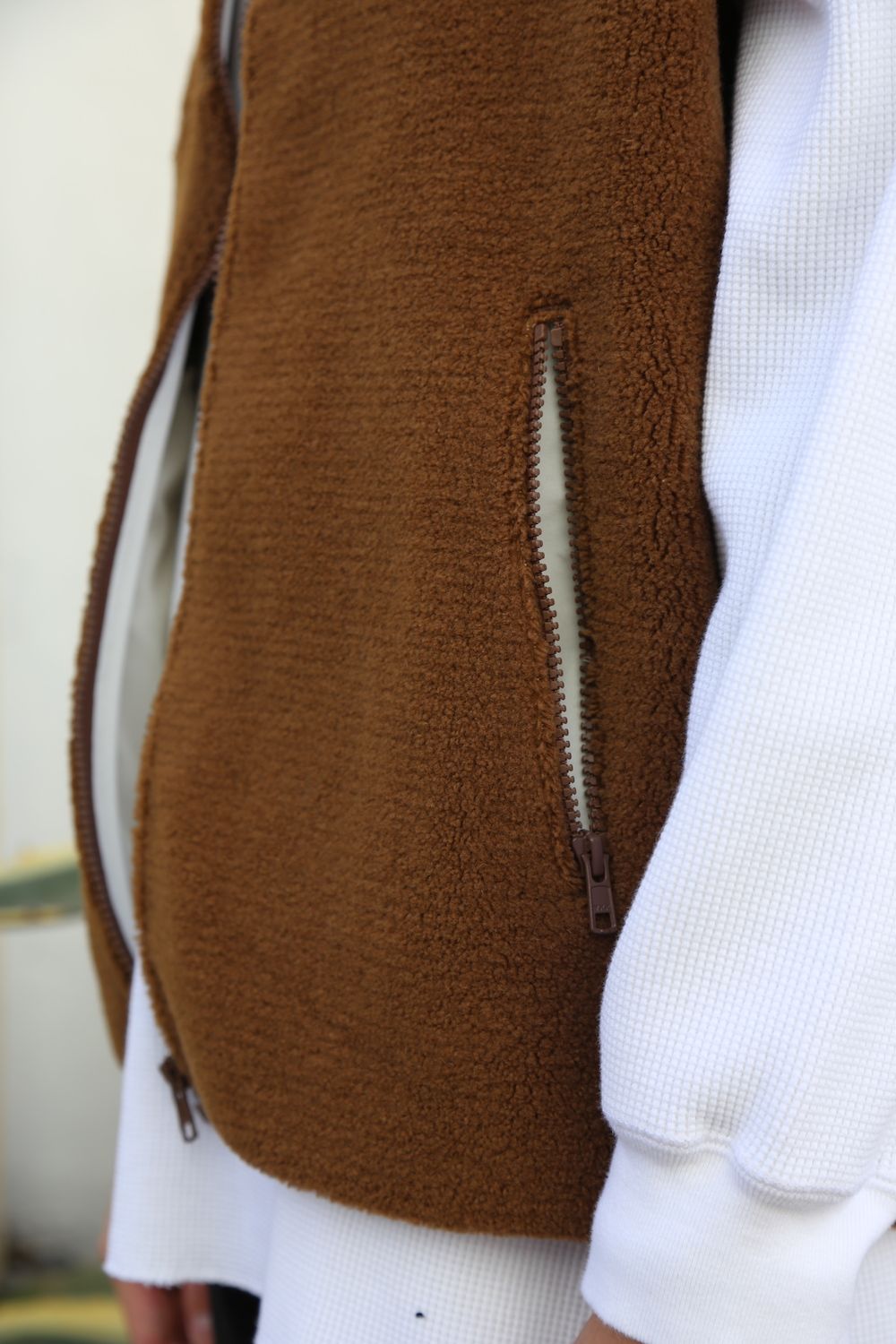 Graphpaper 新作Wool Boa Zip-Up Vest style.2020.9.27.