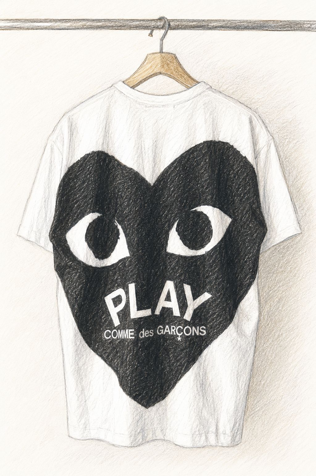 プレイコムデギャルソン BLACKエンブレムバックプリントTシャツ(AX-T353-051)WHITE☆7月5日(日)発売！