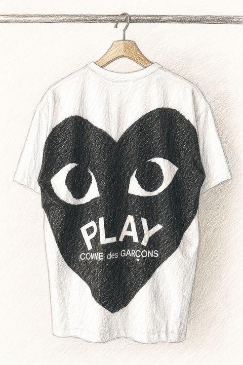 プレイコムデギャルソン BLACKエンブレムバックプリントTシャツ(AX-T353-051)WHITE☆7月5日(日)発売！