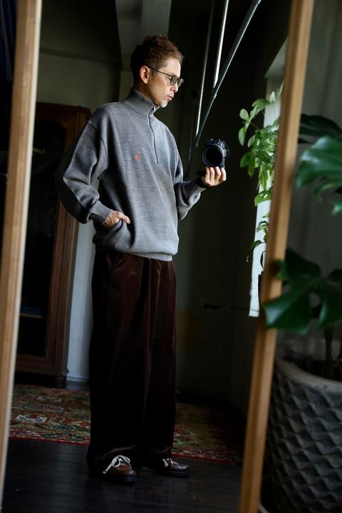 FreshService 26AW THERMAL JERSEY HARF ZIP KNIT"GRAY"スタイル