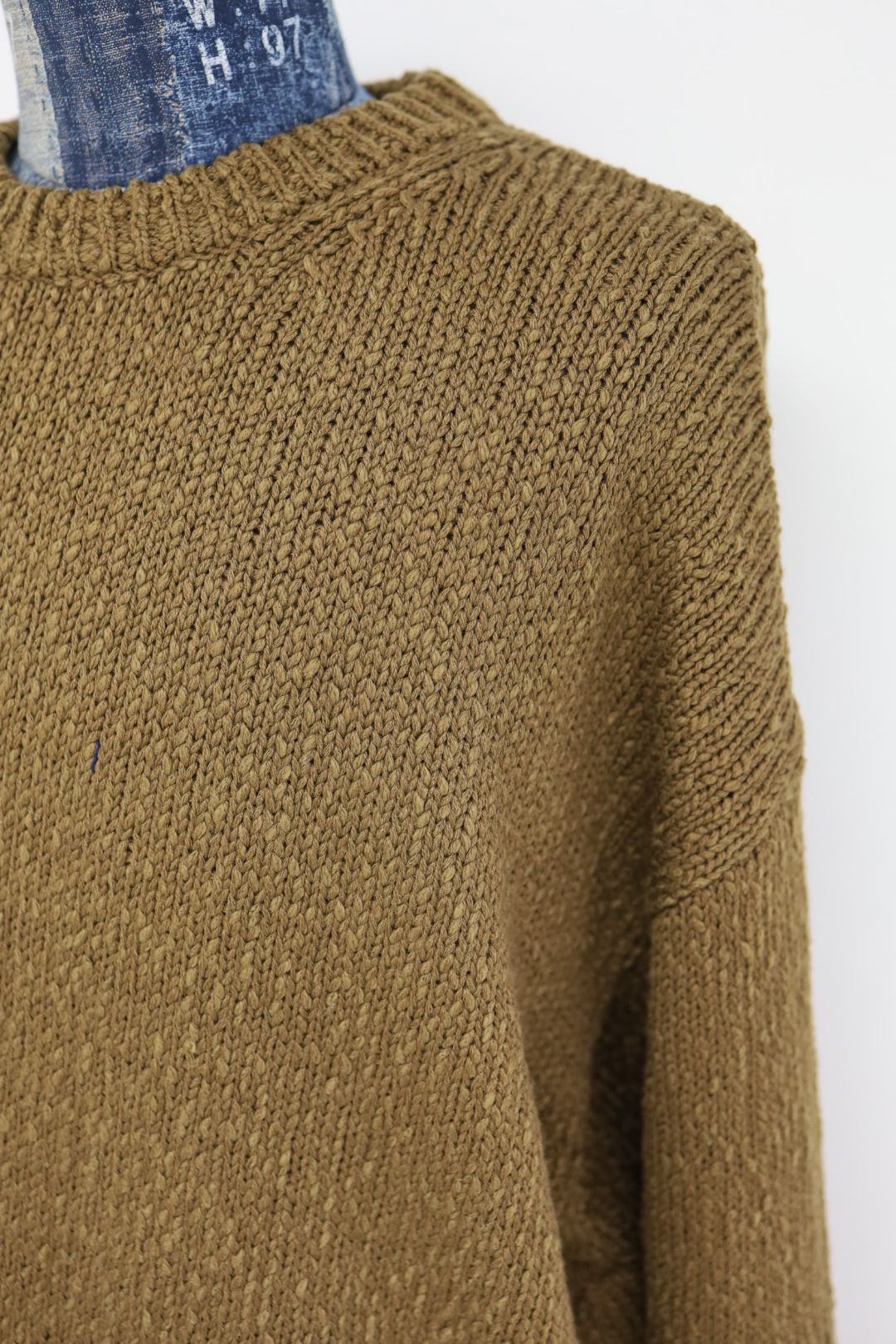 グラフペーパー Cotton Wool Slub Oversized Crew Neck Knit(GU263-80602)BROWN
