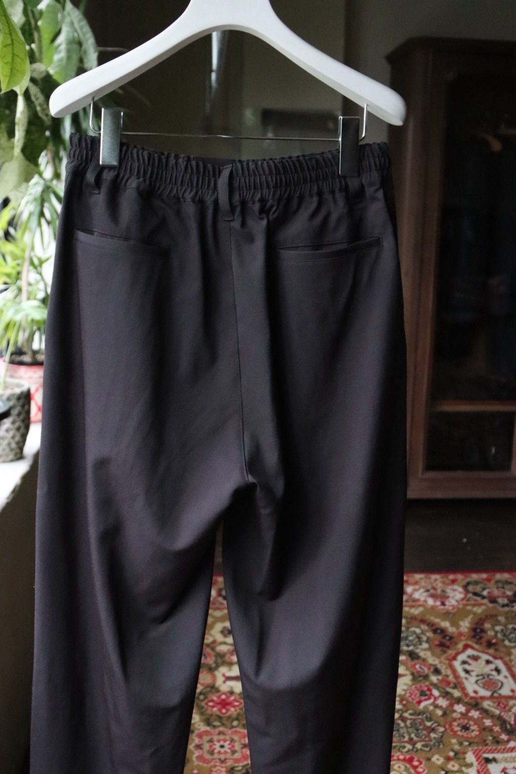 ヨーク 25FW パンツ Wool Washer Twill 2pleated Wide-leg Easy Trousers(YK25FW01054P)BLACK