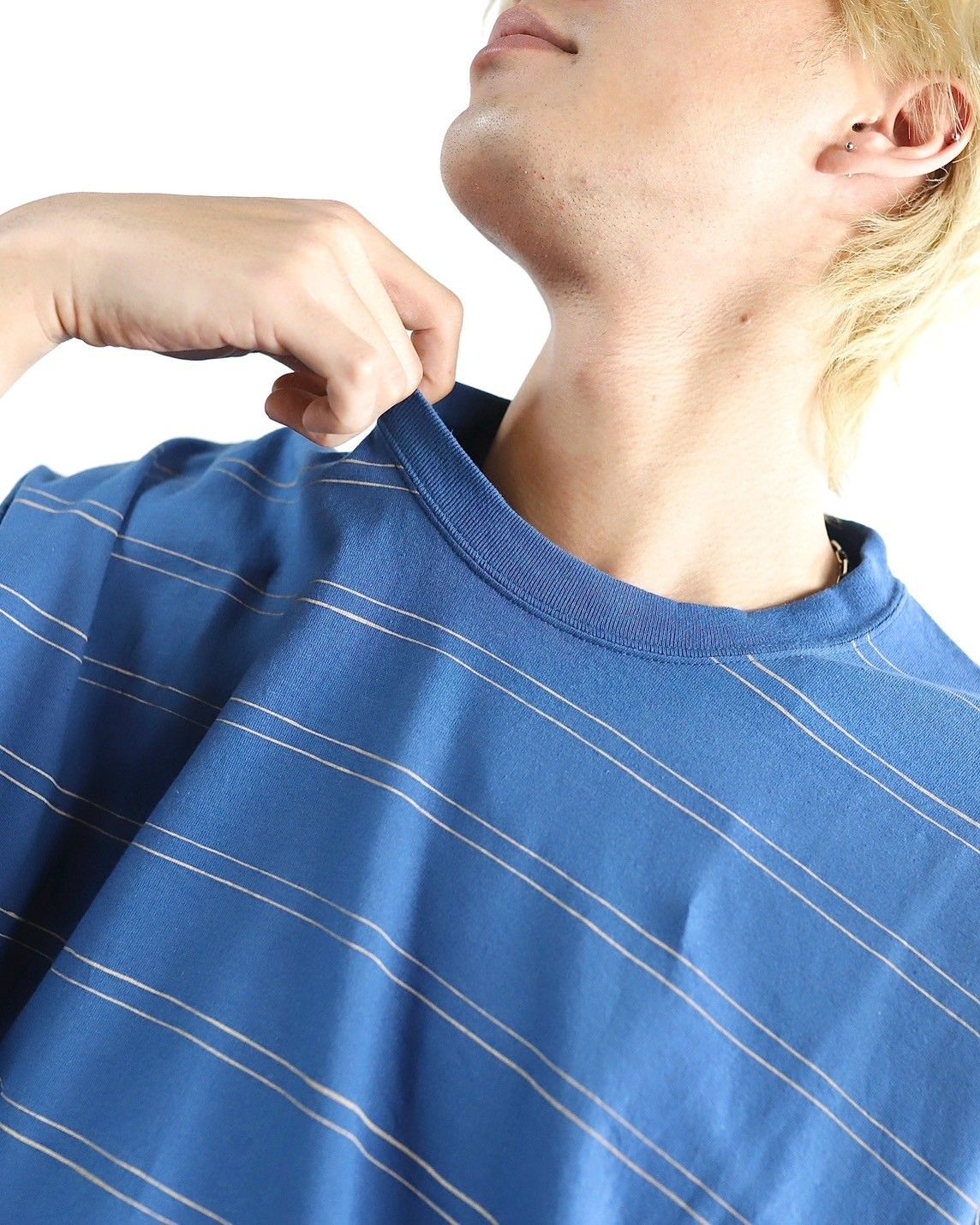 S.F.C 24SS エスエフシー DOUBLE WIDE SIDE STRIPE TEE(SFCSS24CS11)Blue×Cream☆3月30日(土)発売！