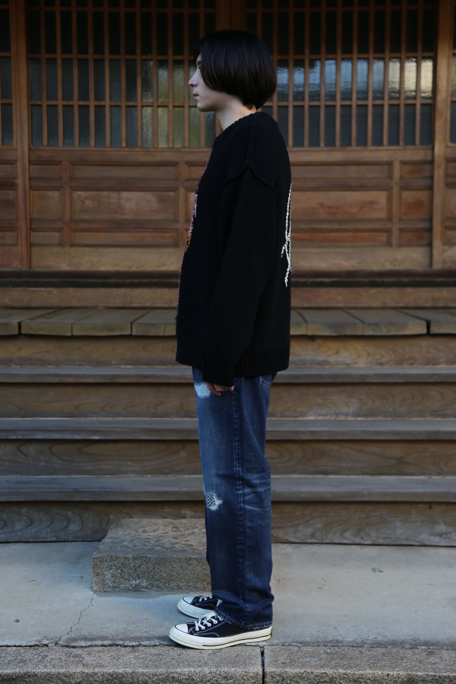 doublet 2020FW doublet HAND-KNITTING JACQUARD PULLOVER "BLACK"Style.2020.11.15.