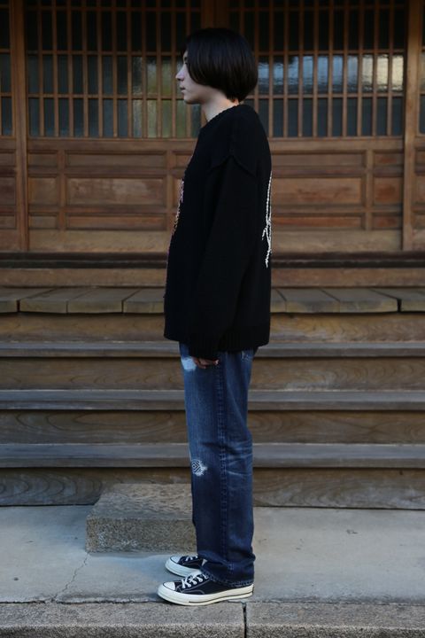 doublet 2020FW doublet HAND-KNITTING JACQUARD PULLOVER "BLACK"Style.2020.11.15.