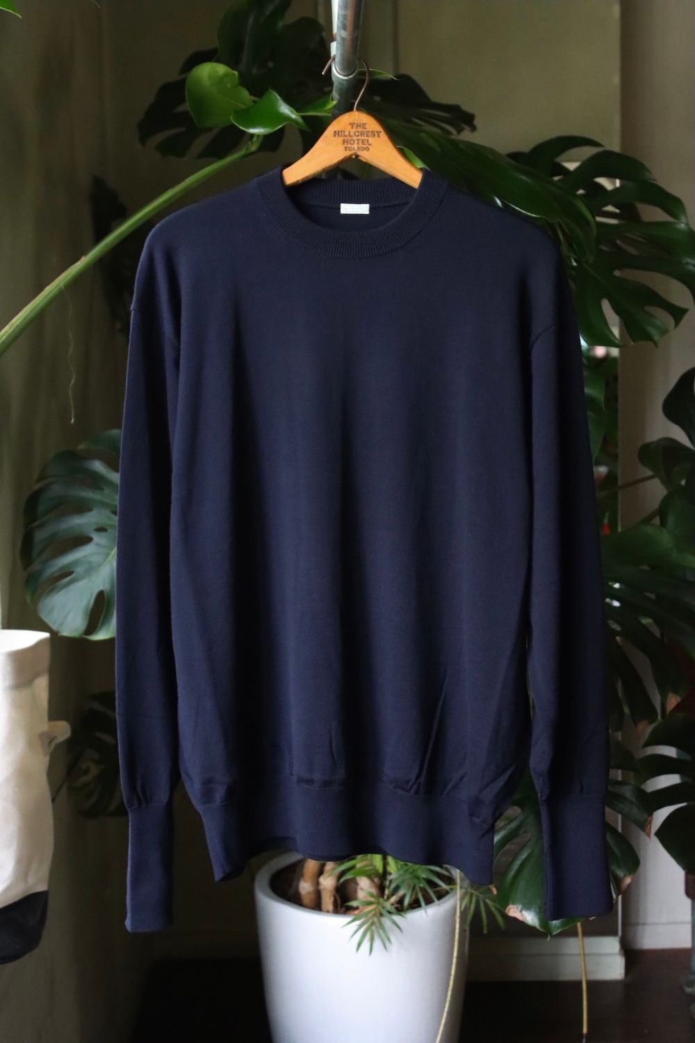 APRESSE L/S Knit T-Shirt クルーネックニット ネイビー - トップス