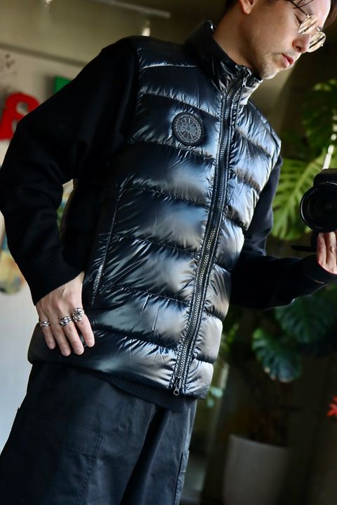 CANADA GOOSE CROFTON VEST BLACK LABELスタイル