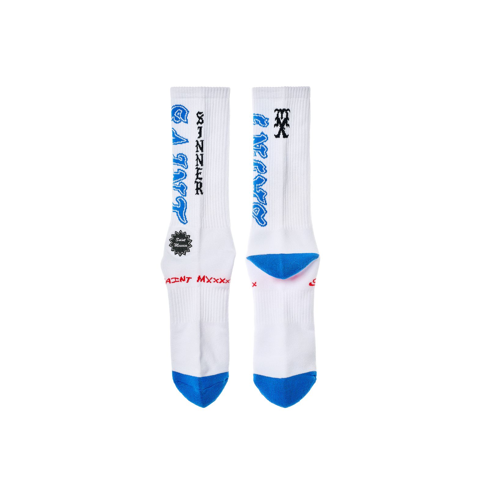 セントマイケル 26SS SAINT SOCKS(SM-MK8-0000-107)WHITE× BLUE☆4月11日(土)発売！