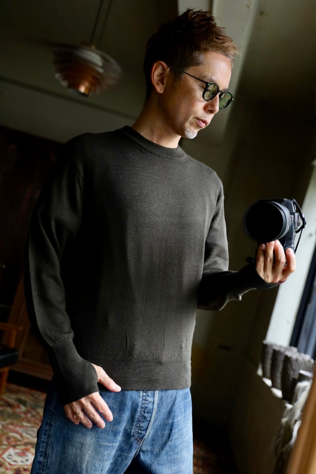 MARKAWARE 26AW CREW NECK JUMPER"DARK OLIVE"スタイル