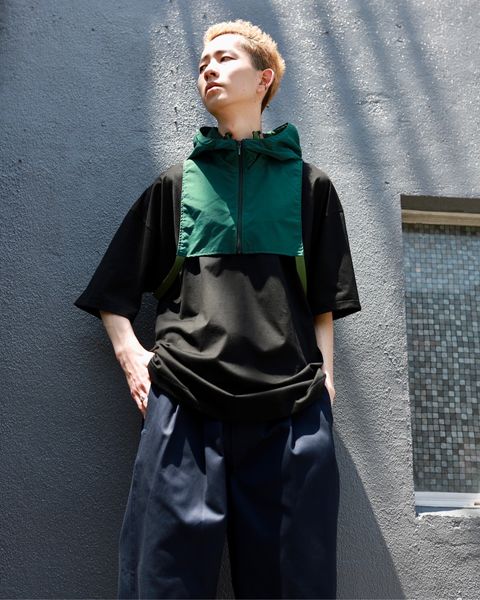 is-ness イズネス23SS フーディmixスタイル