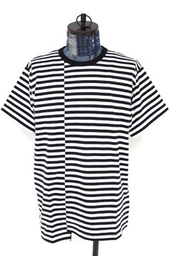 Yohji Yamamoto 天竺ボーダー Tシャツ (HK-T55-074)BLACK☆新作発売！