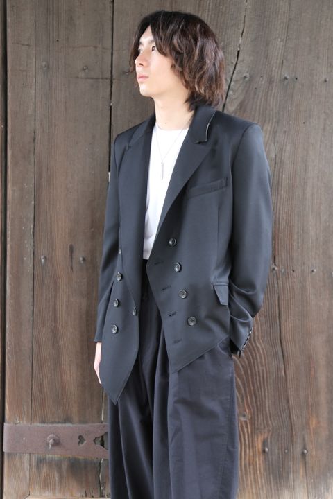 sulvam 2020AW Gabardine double jacket"BLK" style.2020.7.10.