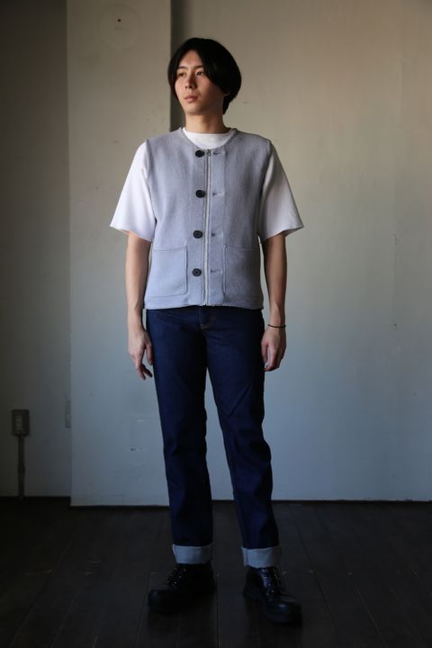 MATSUFUJI Modified Farmers Knit Vest style.2021.1.16.