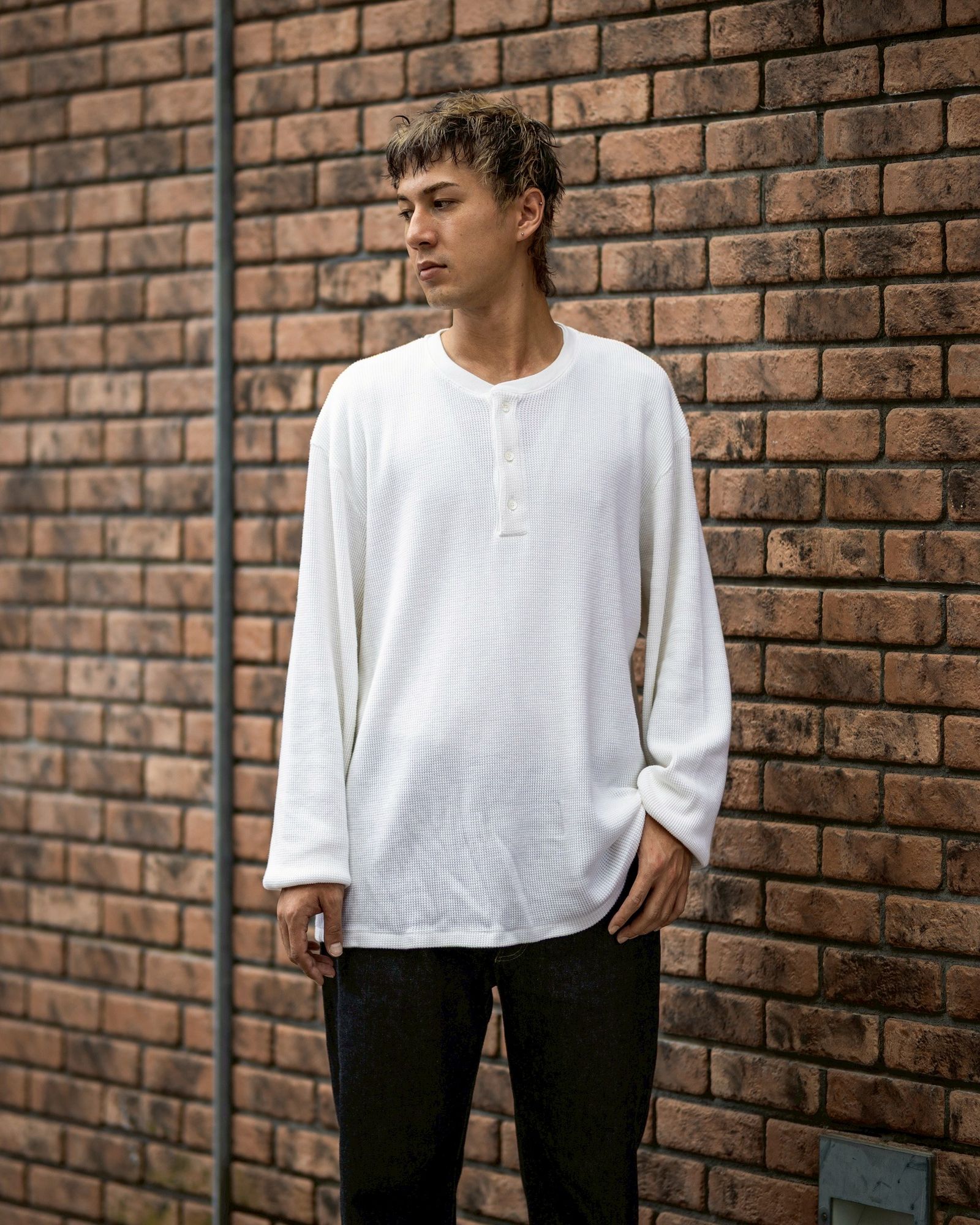 A.PRESSE Cashmere Blend Waffle L/S Henley Neck Shirts 6月6日(土)新作発売！