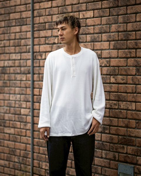 A.PRESSE Cashmere Blend Waffle L/S Henley Neck Shirts 6月6日(土)新作発売！
