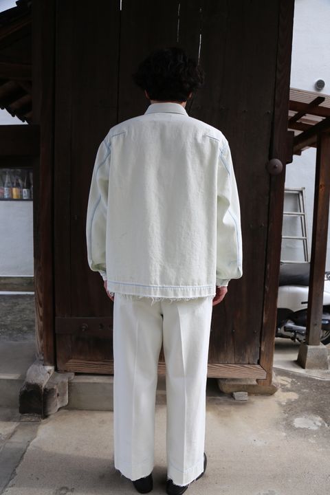 YOKE DETACHABLE POCKET DENIM JACKET&CUT-OFF WIDE-LEGGED DENIM TROUSERS style. 2021.03.27.