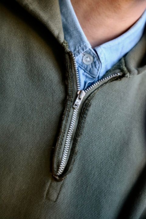 A.PRESSE Vintage Half Zip Sweat Hoodie"OLIVE"スタイル2025.1.25.