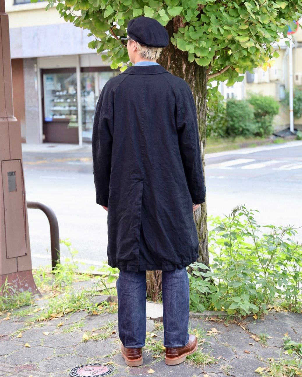 COMME des GRACONS HOMME ウールサージ製品縮絨コート MARKスタイル