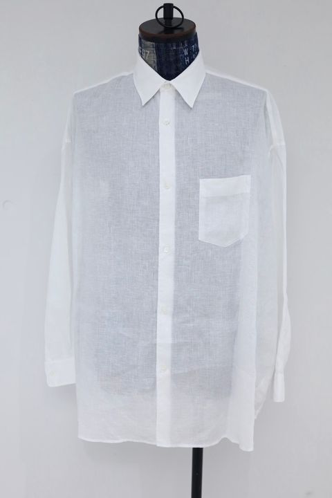 グラフペーパー Linen L/S Oversized Regular Collar Shirt(GM262-50039B)WHITE☆6月20日(土)発売！