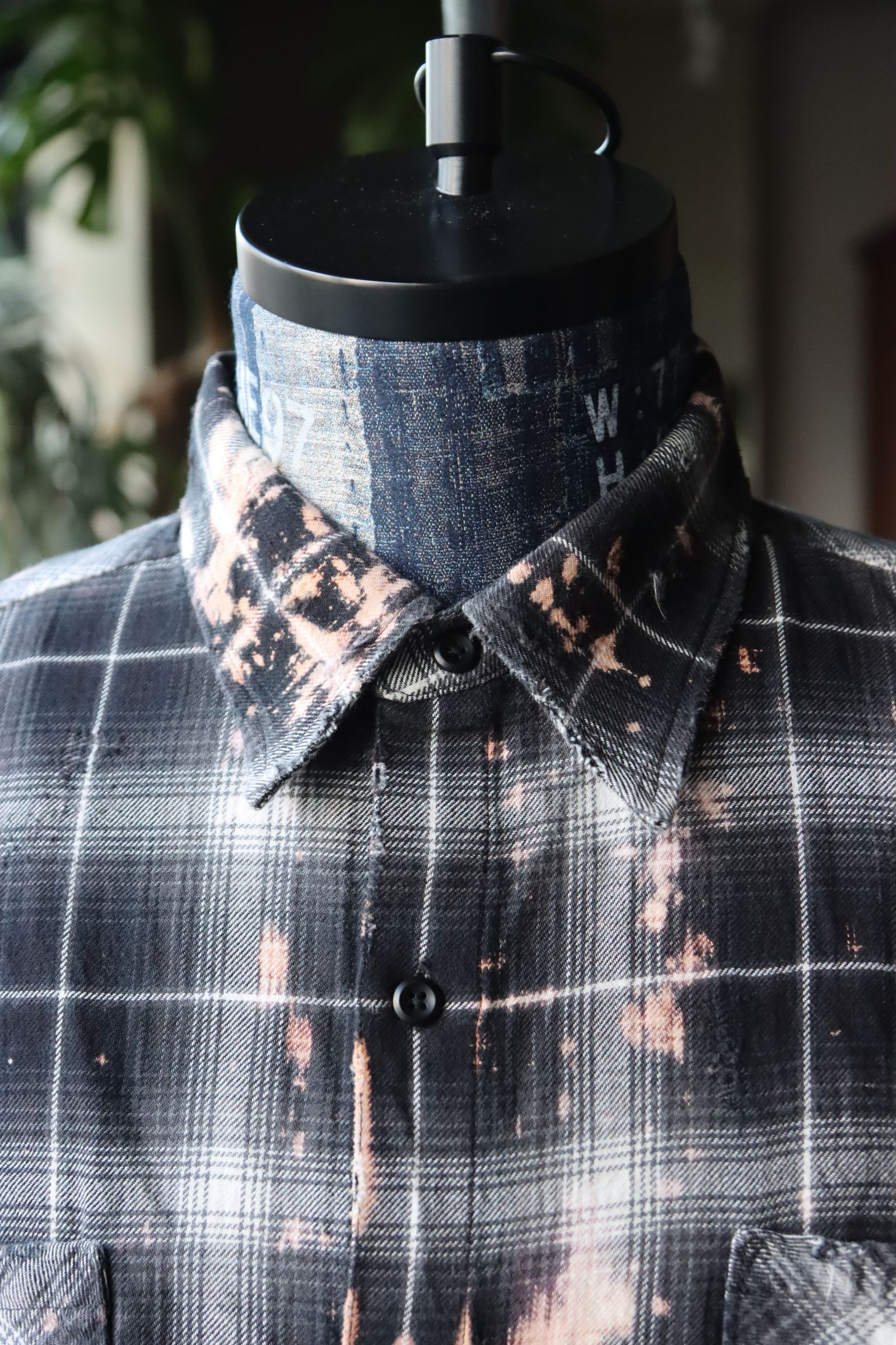 RAFUラフ 24SS Bleached & Damaged shirt(RAFU037)BLACK
