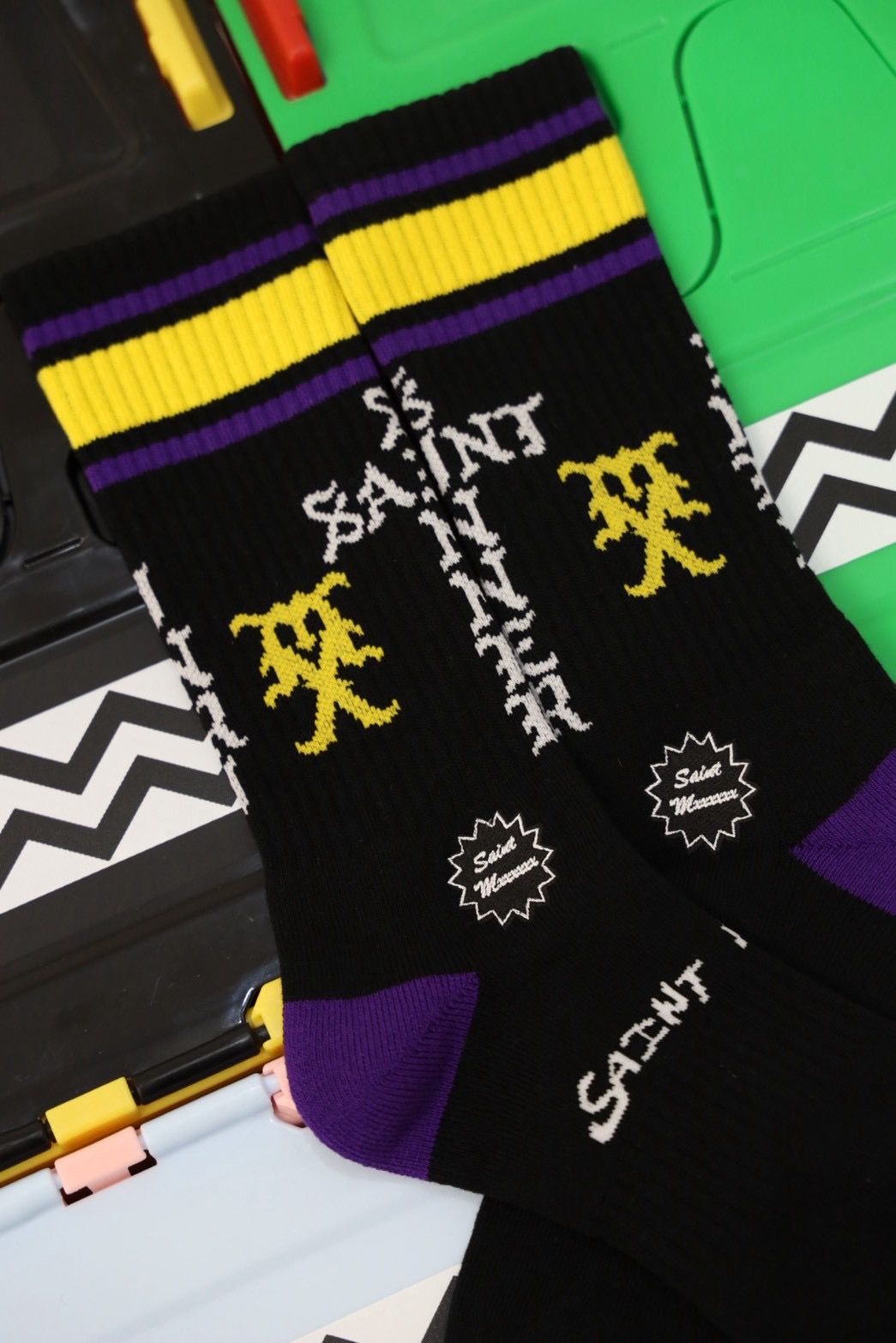 セントマイケル SINNER SOCKS (SM-HR1-0000-111)BLACK/PURPLE★10月11日(土)発売！