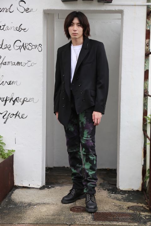 JieDa TIE-DYE 2WAY SLIM DENIM PANTS(Jie-20W-PT07)BLACK style.2020.7.10.