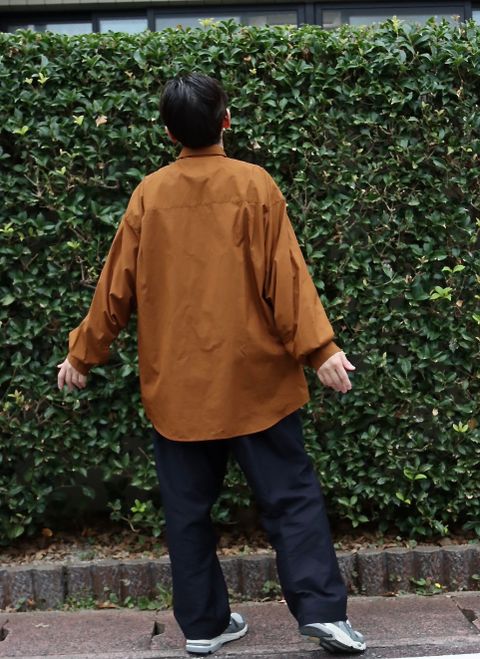 Graphpaper Broad Oversized L/S Regular Collar Shirt"BROWN"style.2021.10.16.