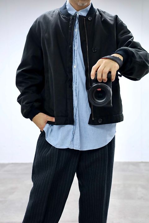 A.PRESSE Vintage Silk Bomber Jacketスタイル