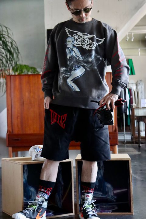 セントマイケル22SS SWEAT SHIRT SORAYAMA"BLACK".style.