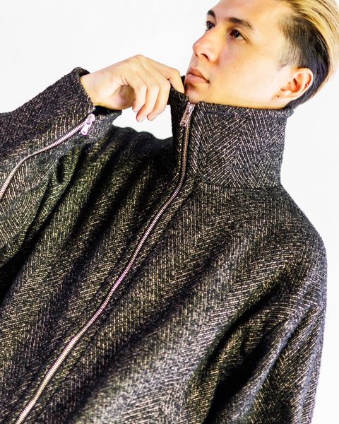 YOKE TWEED STAND COLLAR ZIP BLOUSON セットアップスタイル