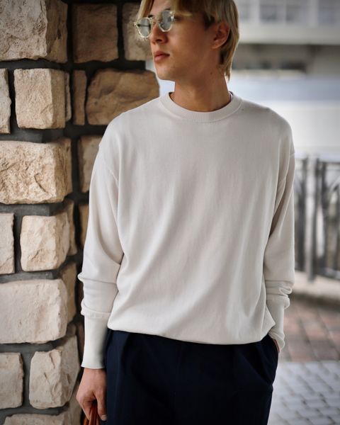 A.PRESSE 23SS Cotton Knit L/S T-Shirtスタイル
