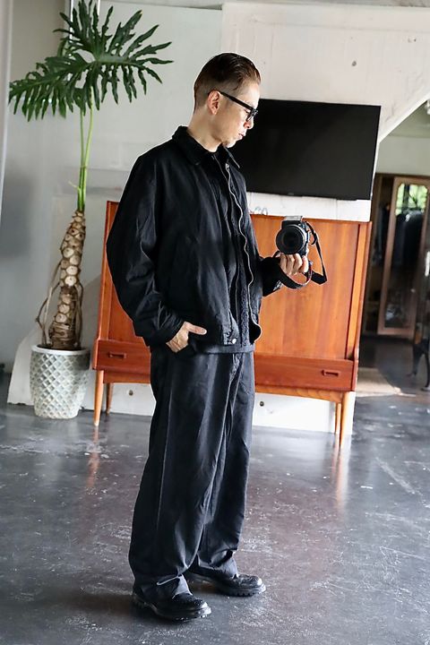 COMME des GARCONS HOMME エステルサージ製品染めブルゾンスタイル.2025.9.5.