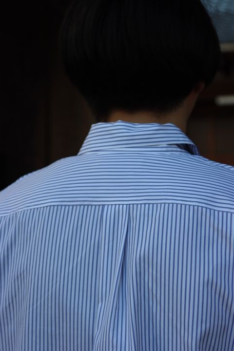 YOKE THOMAS MASON STRIPED PIPING SHIRT"WHITE"style.