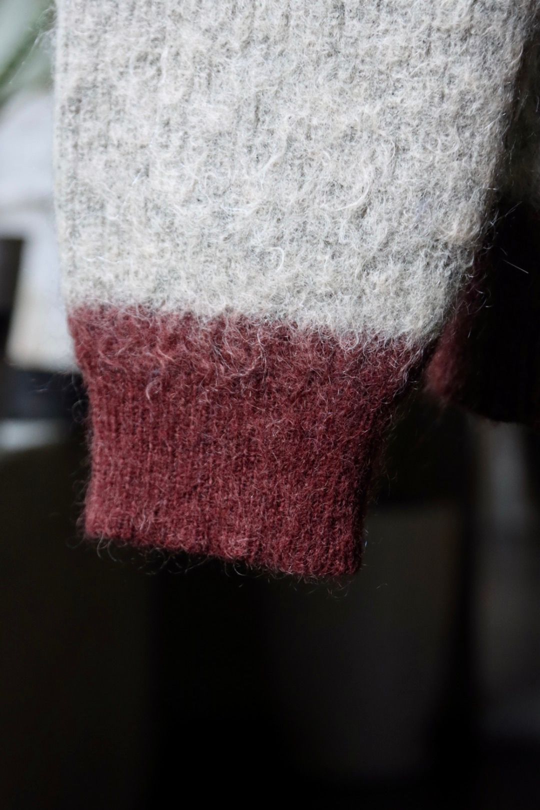 ヨーク23AW MOHAIR BORDER CARDIGAN(YK23FW0571S)PURPLE