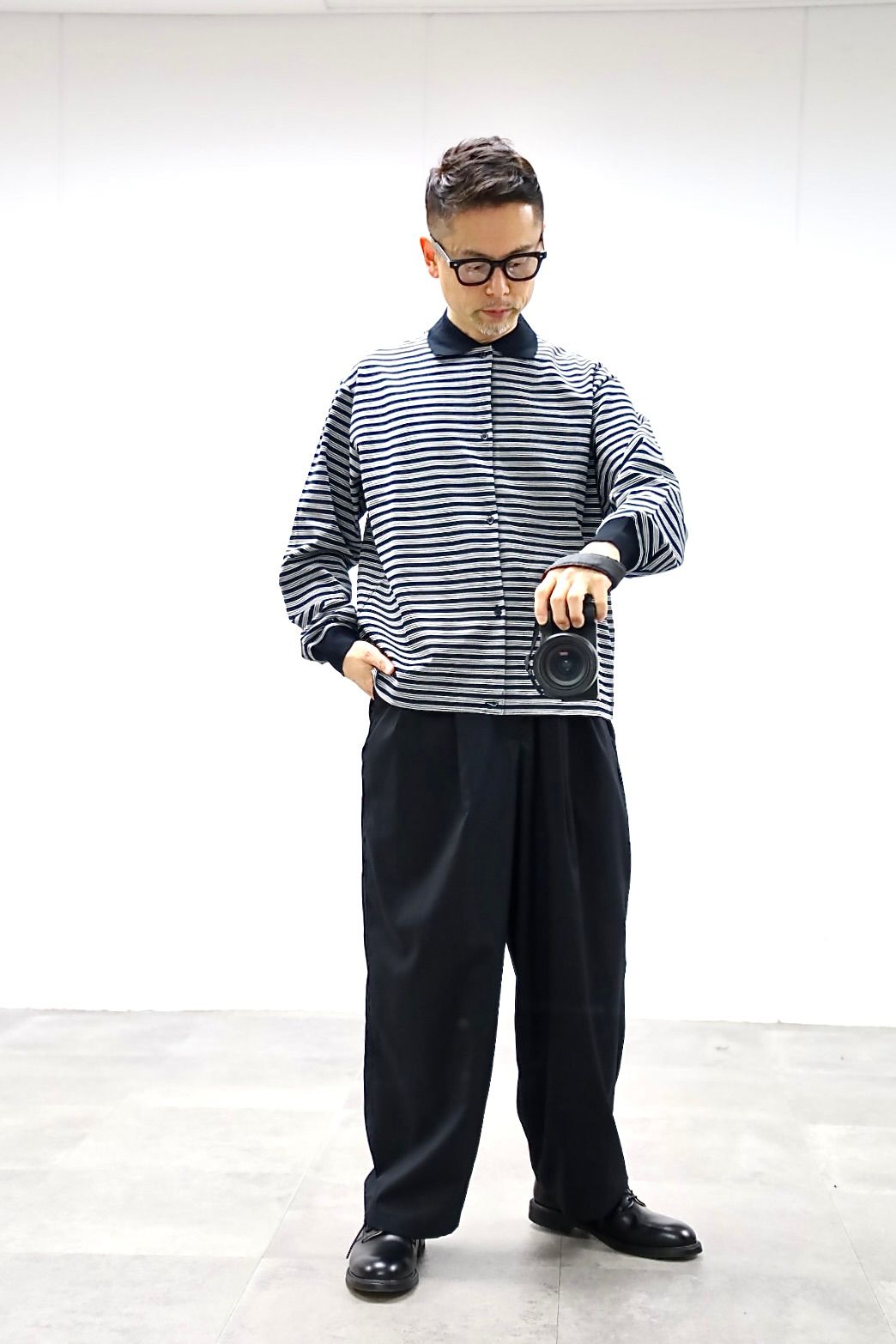 マーカ 26SS シャツカーディガン SHIRT CARDIGAN(M26A14CS01C)BLACK BORDER☆新作発売！