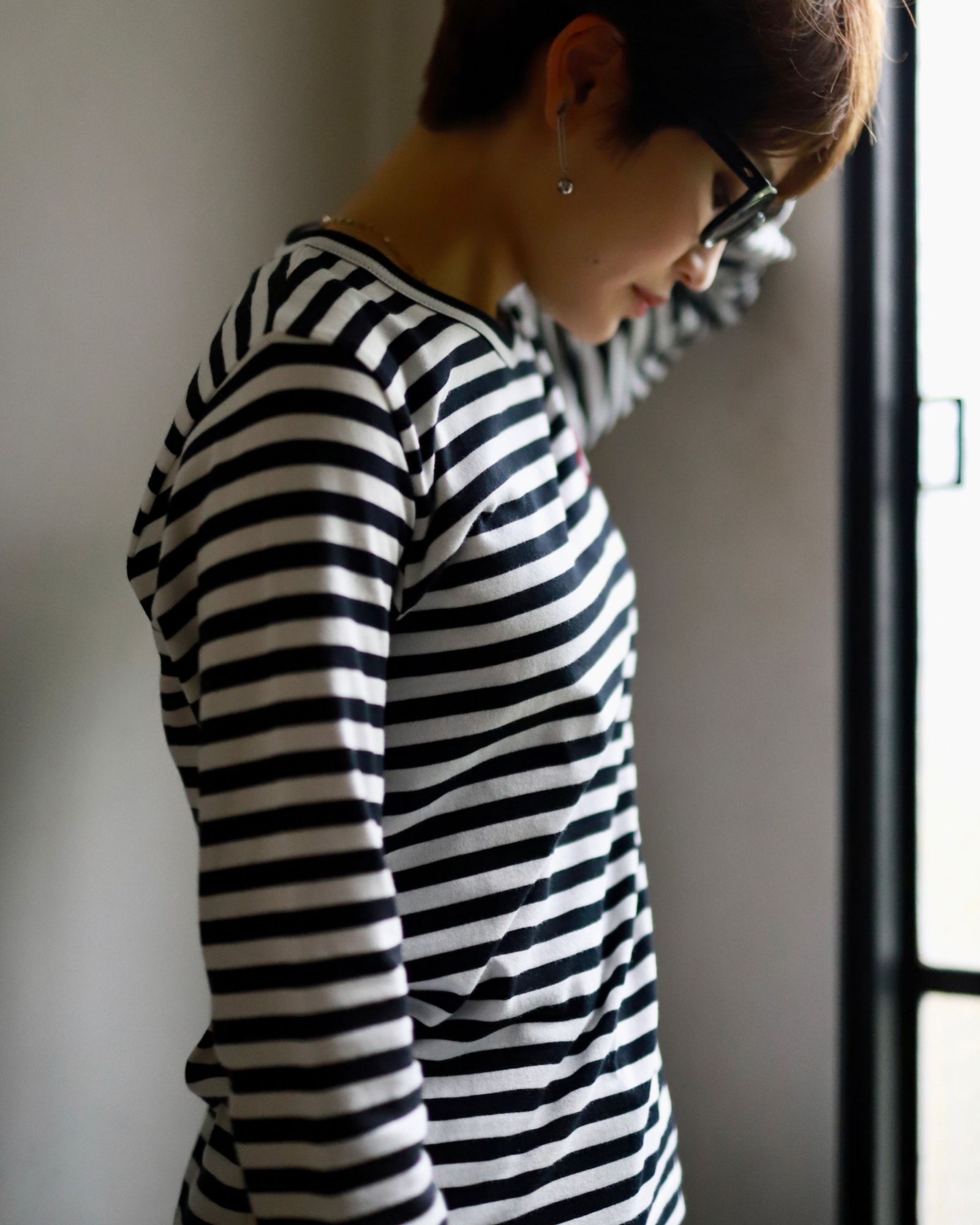 PLAY COMME des GARCONS レディースボーダーTシャツstyle.2023.6.15
