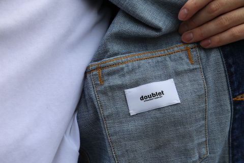 doublet FOOD HAND-PAINTED DENIM JACKET"L.BLUE"style.2020.8.8.