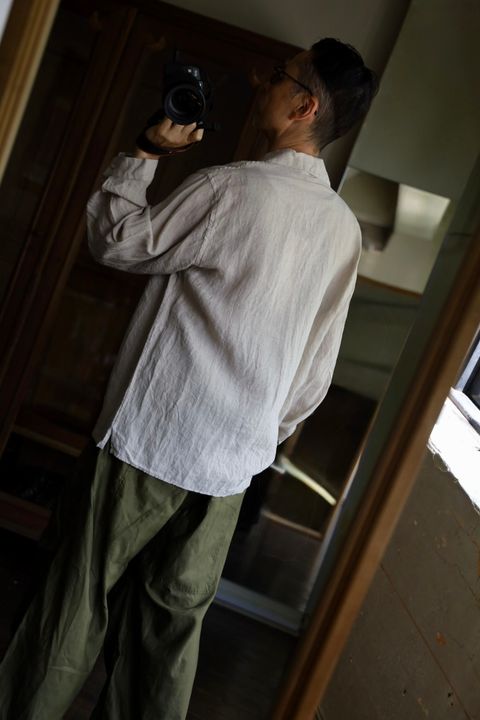blurhms 25FW Linen Open-collar Shirt L/Sスタイル
