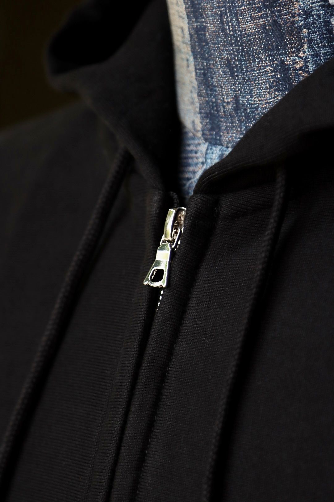 ブラームス 25FW ジップアップスウェットフーディワイドSoft&Hard Sweat Hoodie Zip Wide(bROOTS24F28F25)Black☆新作発売！