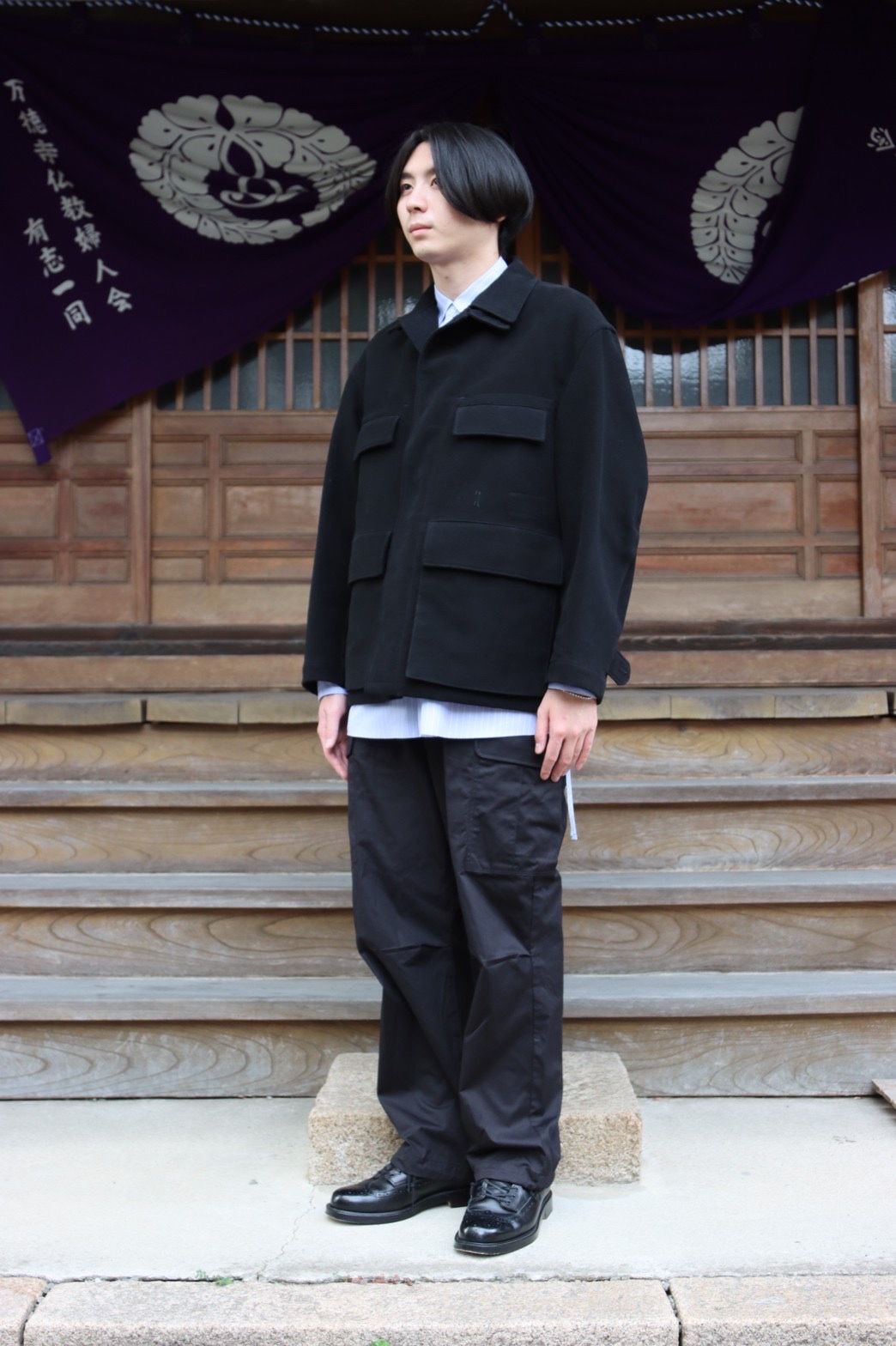 YOKE MILITARY FIELD JACKET"BLACK"style