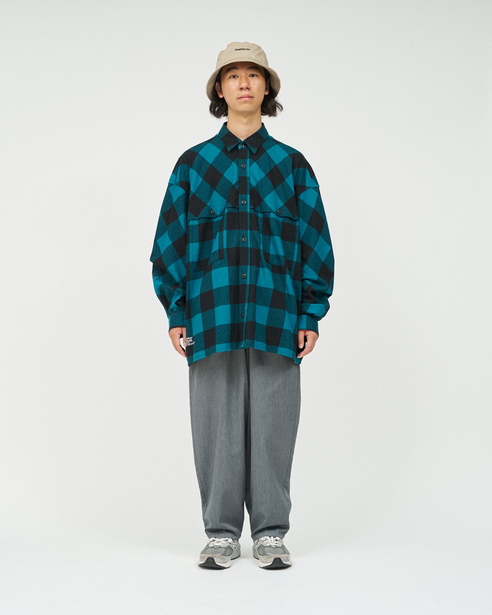 フレッシュサービス FLANNEL CHECK OVER YOKE SHIRT (FSC253-50129)GREEN★10月4日(土)発売！