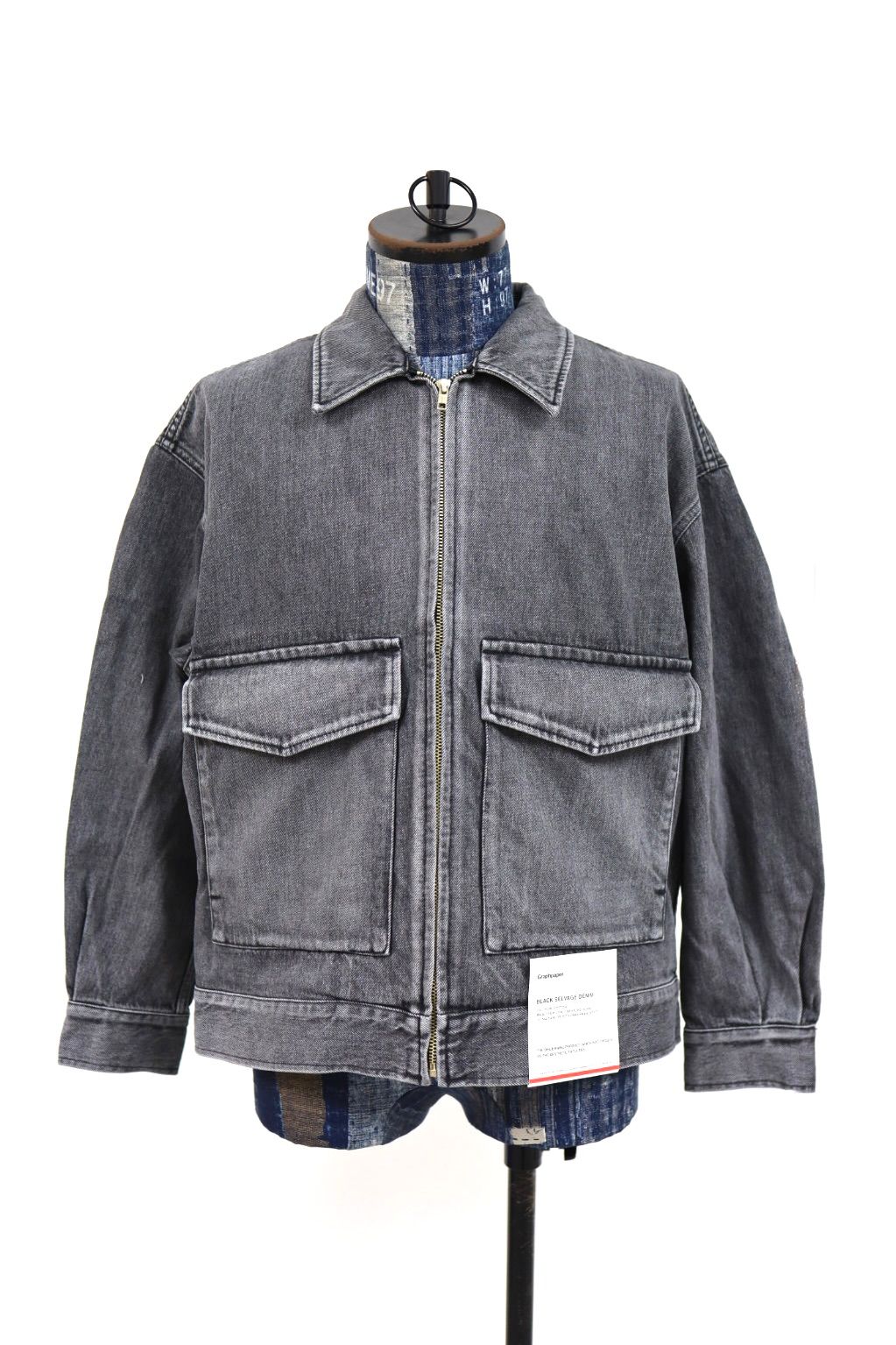 グラフペーパー Selvage Denim Zip Jacket(GU261-20056LB) BLACK_LIGHT FADE★1月24日(土)発売！
