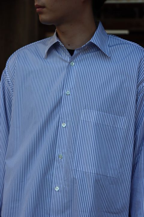 YOKE THOMAS MASON STRIPED PIPING SHIRT"WHITE"style.