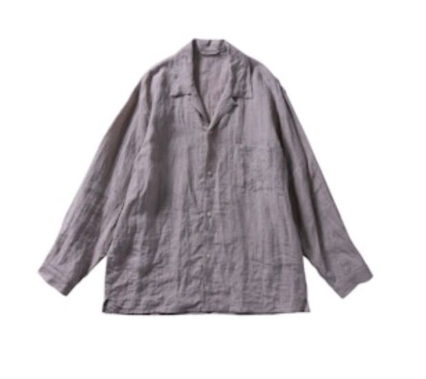 blurhms 25FW Linen Open-collar Shirt L/S(BHS25F020)natural