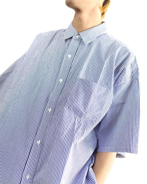 FreshService 24SS CORPORATE UNIFORM S/S SHIRT(BLUE STRIPE) style 2024.3.8