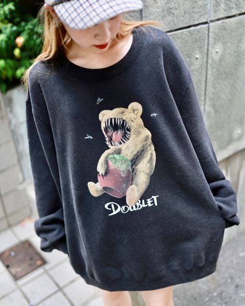 doublet 新作VIOLENT STUFF BEAR PRINT SWEAT SHIRT style.2023.8.10