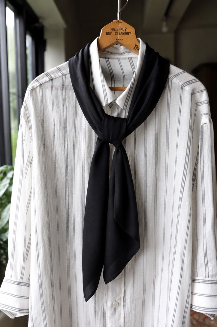 Yohji Yamamoto シルクロングスカーフ (HW-L12-403-1A26)BLACK☆7月8日(水)発売！